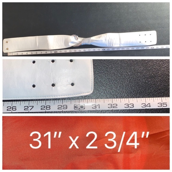 Magid White leather cummerbund style belt. - Picture 9 of 9